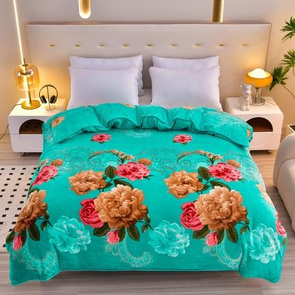 91家纺网 家纺一手货源 找家纺 雨洋2025新款加厚保暖牛奶绒金貂婴儿绒单被套 繁华似锦