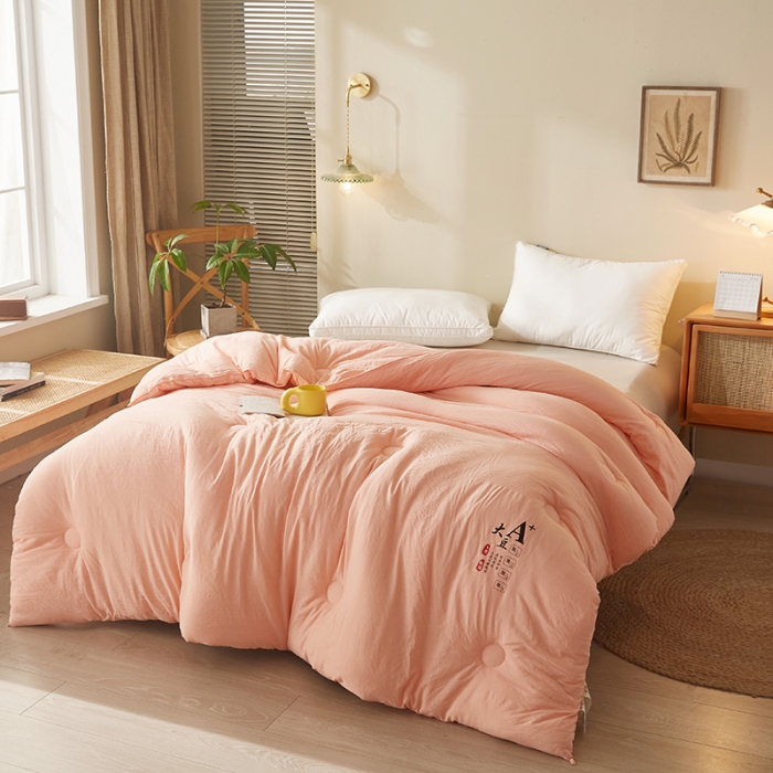 91家纺网 家纺一手货源 找家纺 南北家居 2024新款A类母婴级原棉被子被芯 粉色