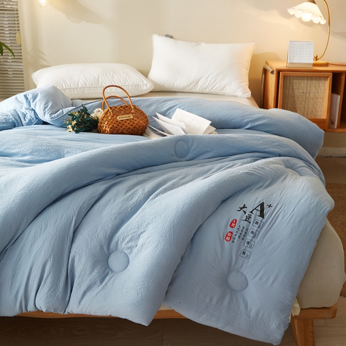 91家纺网 家纺一手货源 找家纺 南北家居 2024新款A类母婴级原棉被子被芯 蓝色