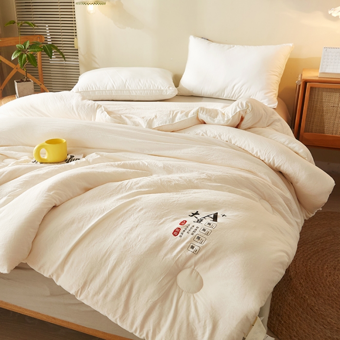 91家纺网 家纺一手货源 找家纺 南北家居 2024新款A类母婴级原棉被子被芯 米白