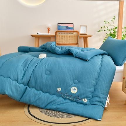 91家纺网 家纺一手货源 找家纺 2025A类泡泡纱绣花大豆被春秋被冬被夏被A类大豆纤维被芯供直播宾利蓝