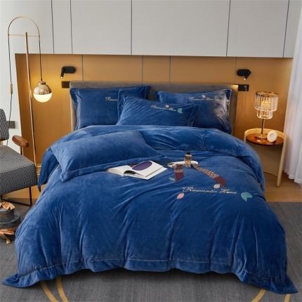 91家纺网 家纺一手货源 找家纺 （总）瑞驰家纺 2023新款A类婴儿绒刺绣加厚保暖四件套—艾丽莎