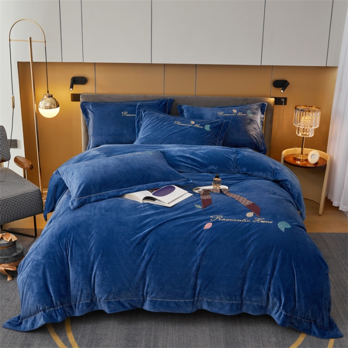 91家纺网 家纺一手货源 找家纺 （总）瑞驰家纺 2023新款A类婴儿绒刺绣加厚保暖四件套—艾丽莎