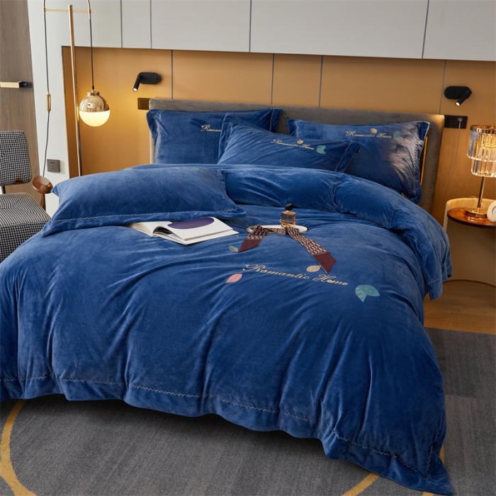 91家纺网 家纺一手货源 找家纺 （总）瑞驰家纺 2023新款A类婴儿绒刺绣加厚保暖四件套—艾丽莎