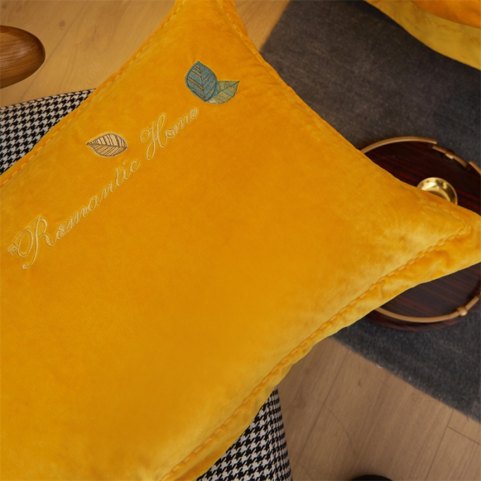 91家纺网 家纺一手货源 找家纺 瑞驰家纺 2023新款A类婴儿绒刺绣加厚保暖四件套—艾丽莎 艾丽莎-姜黄