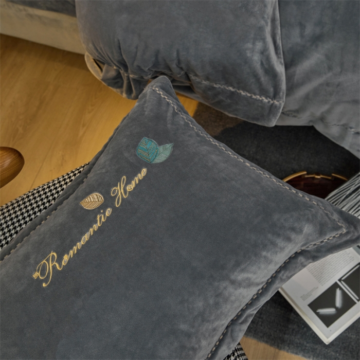 91家纺网 家纺一手货源 找家纺 瑞驰家纺 2023新款A类婴儿绒刺绣加厚保暖四件套—艾丽莎 艾丽莎-罗马灰