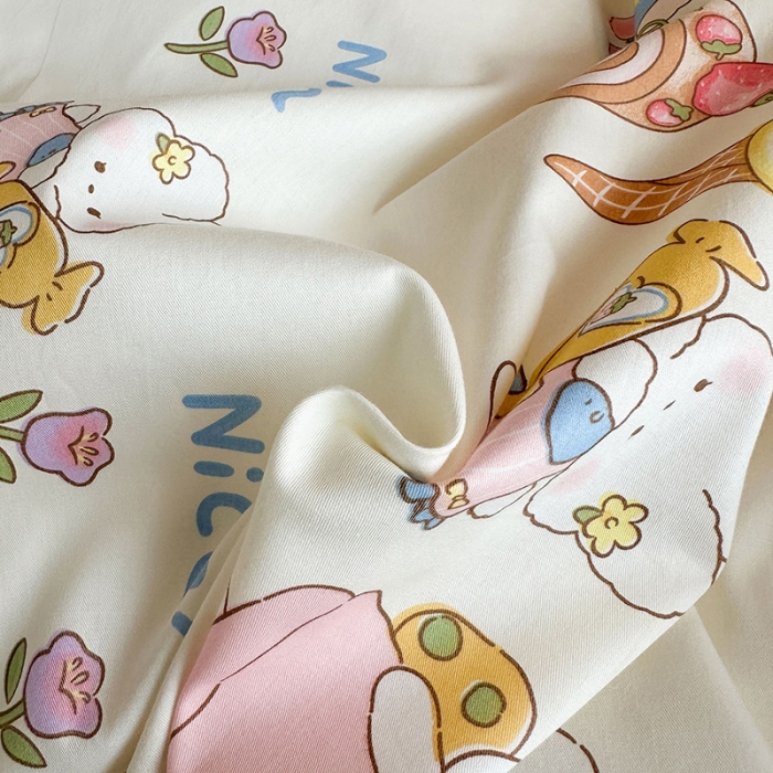 91家纺网 家纺一手货源 找家纺 金鑫汇 2023新款全棉宿舍印花三件套 糖水日记