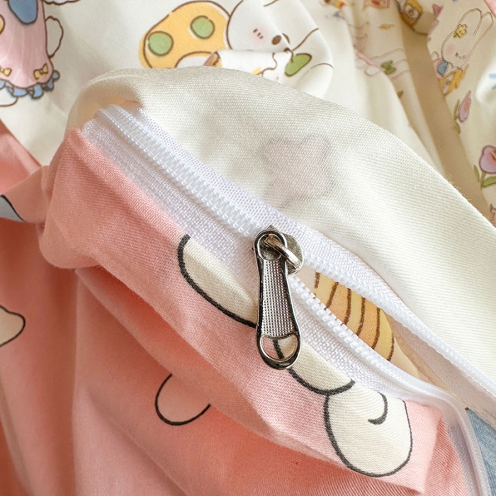 91家纺网 家纺一手货源 找家纺 金鑫汇 2023新款全棉宿舍印花三件套 糖水日记