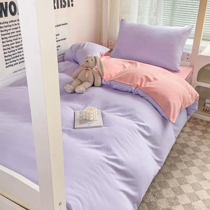 91家纺网 家纺一手货源 找家纺 （总）曼璐 2025新款水洗棉无印风纯色条格单品被套