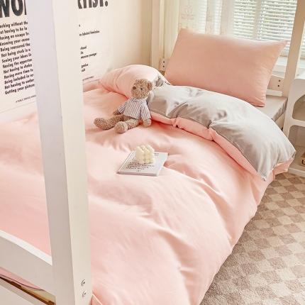 91家纺网 家纺一手货源 找家纺 （总）曼璐 2025新款水洗棉无印风纯色条格单品被套