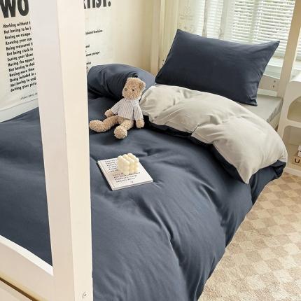 91家纺网 家纺一手货源 找家纺 （总）曼璐 2025新款水洗棉无印风纯色条格单品被套