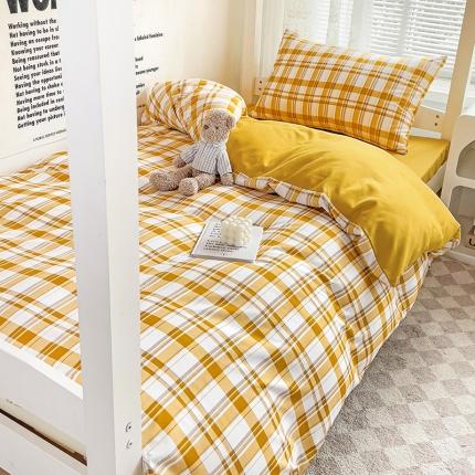 91家纺网 家纺一手货源 找家纺 （总）曼璐 2025新款水洗棉无印风纯色条格单品被套