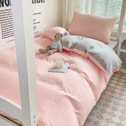 91家纺网 家纺一手货源 找家纺 （总）曼璐 2025新款水洗棉无印风纯色条格单品被套