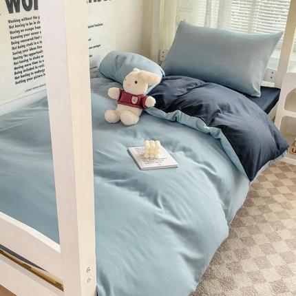 91家纺网 家纺一手货源 找家纺 （总）曼璐 2025新款水洗棉无印风纯色条格单品被套