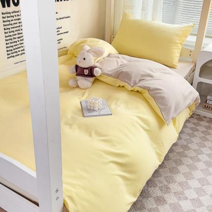 91家纺网 家纺一手货源 找家纺 （总）曼璐 2025新款水洗棉无印风纯色条格单品被套