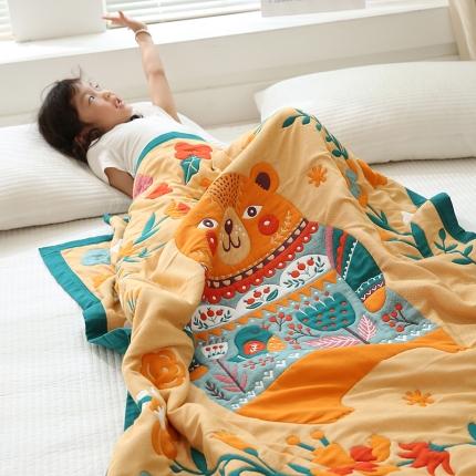 91家纺网 家纺一手货源 找家纺 （总）麻依 2023新款十层全棉纱布儿童母婴被毛巾被面包被