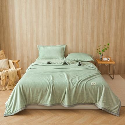 雅萱家纺 2024新款良品系列牛奶绒多功能毛毯盖毯 良品-百合绿