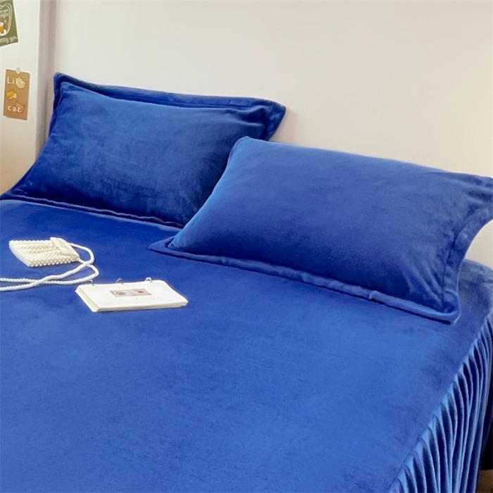 91家纺网 家纺一手货源 找家纺 梦舒羽 2025新款冬季牛奶绒枕套加厚加绒亲肤柔软枕芯套 深海蓝