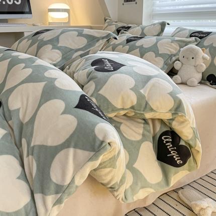 91家纺网 家纺一手货源 找家纺 （总）暮思 2023新款ins休闲时尚简约北欧风高克重牛奶绒四件套