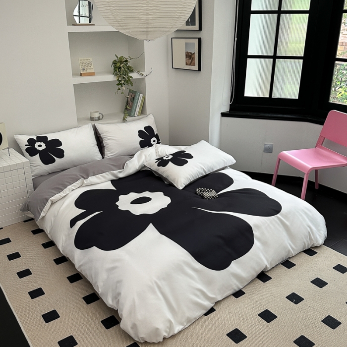 91家纺网 家纺一手货源 找家纺 摩卡 2024新款亲肤四季棉四季款现代简约系列四件套 瑞丽