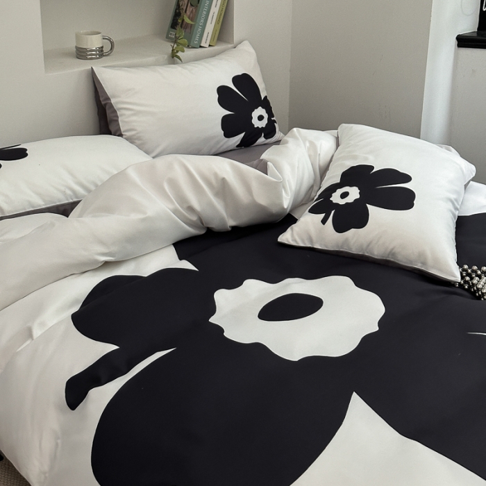 91家纺网 家纺一手货源 找家纺 摩卡 2024新款亲肤四季棉四季款现代简约系列四件套 瑞丽