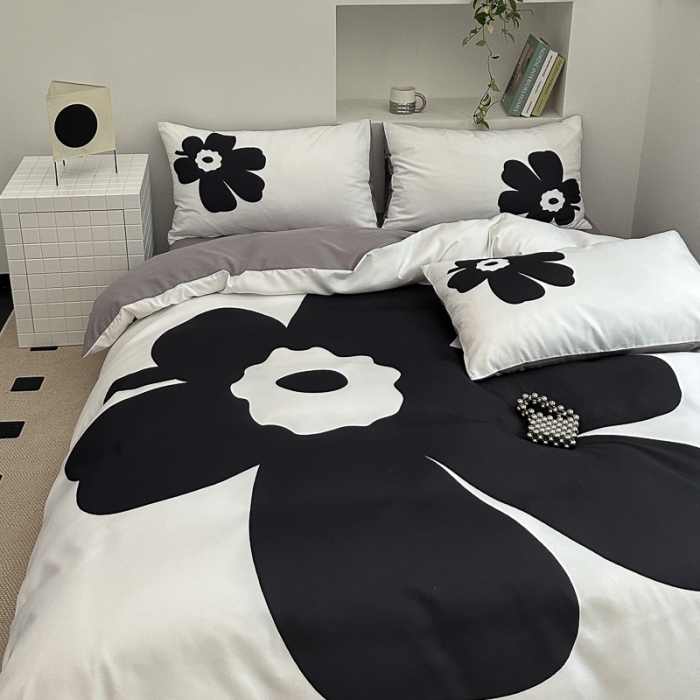 91家纺网 家纺一手货源 找家纺 摩卡 2024新款亲肤四季棉四季款现代简约系列四件套 瑞丽