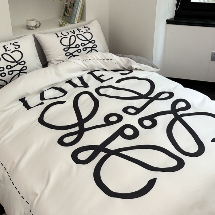 91家纺网 家纺一手货源 找家纺 摩卡 2024新款亲肤四季棉四季款现代简约系列四件套 至爱-白