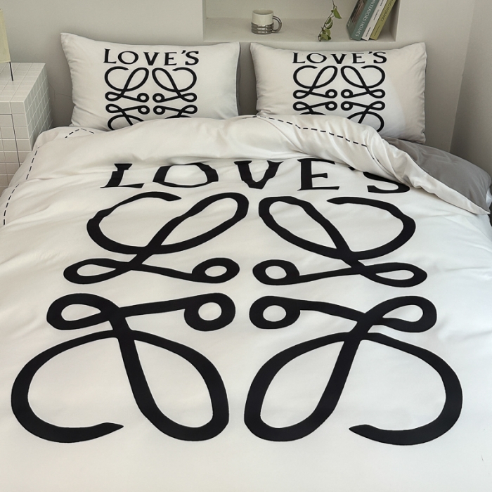 91家纺网 家纺一手货源 找家纺 摩卡 2024新款亲肤四季棉四季款现代简约系列四件套 至爱-白