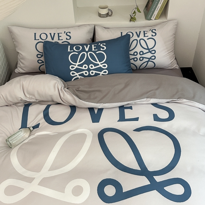 91家纺网 家纺一手货源 找家纺 摩卡 2024新款亲肤四季棉四季款现代简约系列四件套 至爱-蓝灰