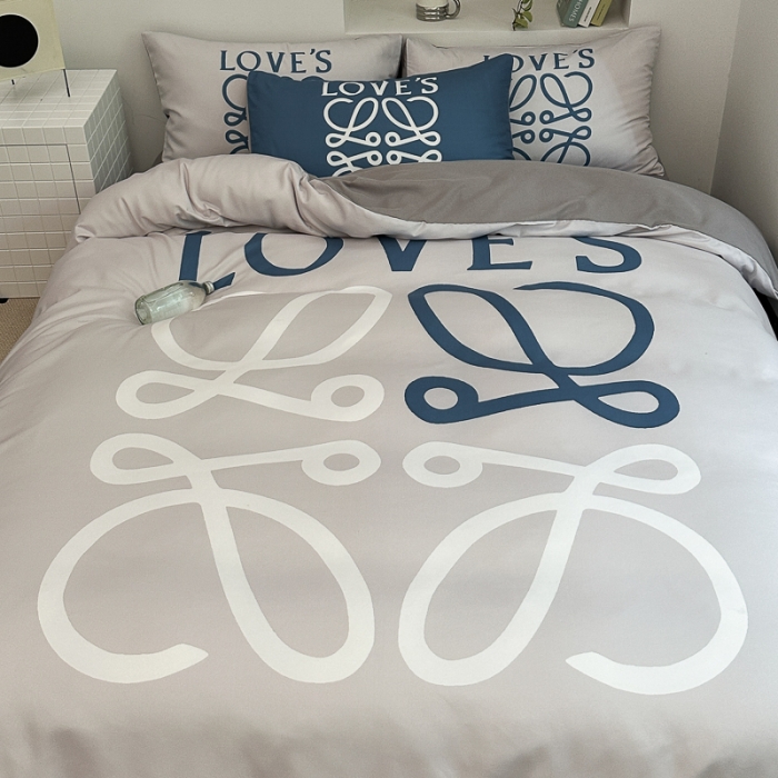 91家纺网 家纺一手货源 找家纺 摩卡 2024新款亲肤四季棉四季款现代简约系列四件套 至爱-蓝灰