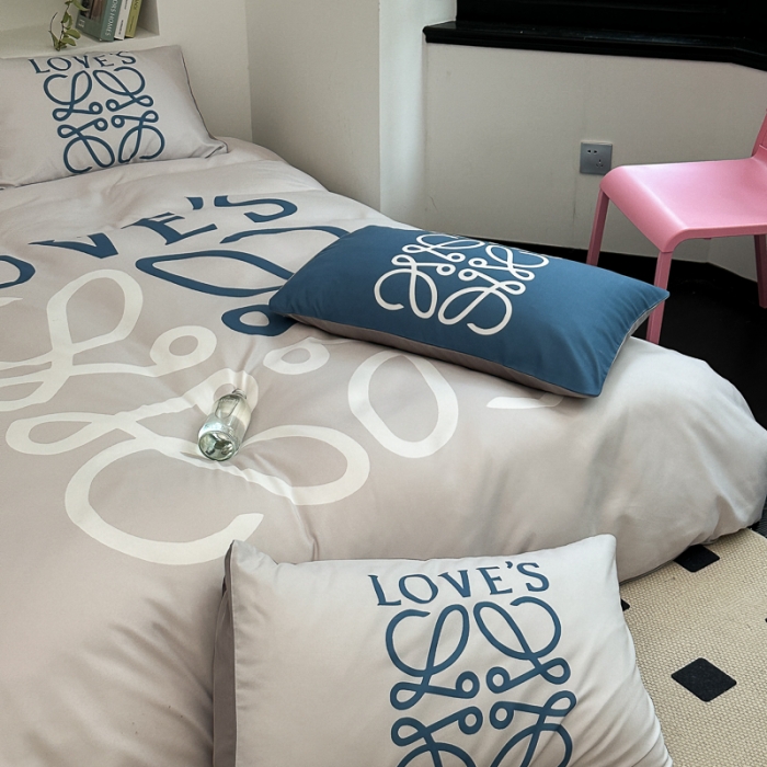 91家纺网 家纺一手货源 找家纺 摩卡 2024新款亲肤四季棉四季款现代简约系列四件套 至爱-蓝灰