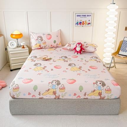 91家纺网 家纺一手货源 找家纺 莎臣豹 2025新款云小棉印花单品床笠二三件套 白雪公主