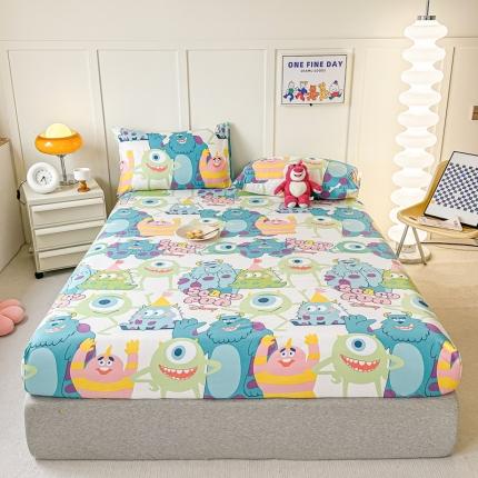 91家纺网 家纺一手货源 找家纺 （总）莎臣豹 2025新款云小棉印花单床笠二三件套