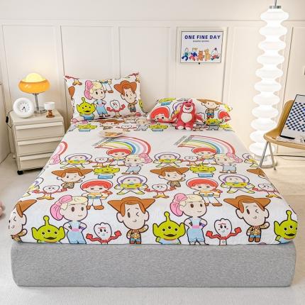 91家纺网 家纺一手货源 找家纺 莎臣豹 2025新款云小棉印花单品床笠二三件套 胡迪鹤三眼仔