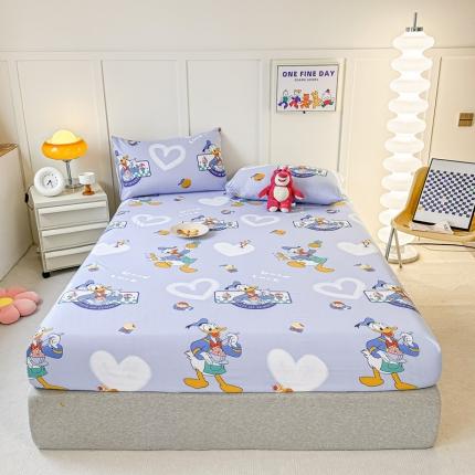 91家纺网 家纺一手货源 找家纺 莎臣豹 2025新款云小棉印花单品床笠二三件套 欢乐唐老鸭