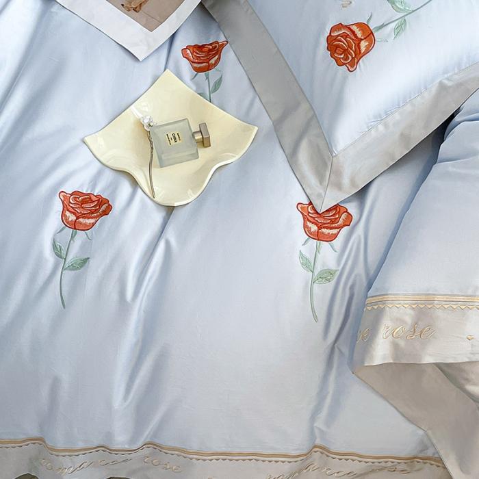 91家纺网 家纺一手货源 找家纺 【主播甄选】100支新疆长绒棉四件套全棉纯棉床单被套玫瑰花床笠床上用品