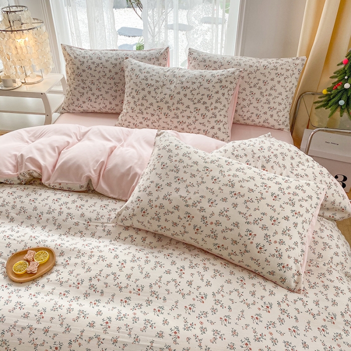 91家纺网 家纺一手货源 找家纺 赫然 2026新款A类针织水洗双层纱单枕套 秘密花园