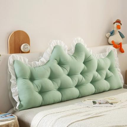 91家纺网 家纺一手货源 找家纺 (总) 永光 2023新款磨毛印花皇冠大靠背床头靠垫家居靠枕软包