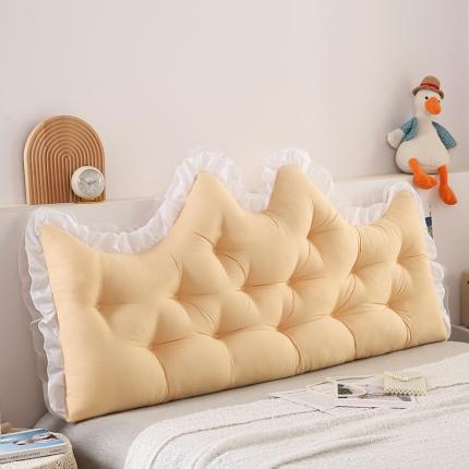 91家纺网 家纺一手货源 找家纺 (总) 永光 2023新款磨毛印花皇冠大靠背床头靠垫家居靠枕软包