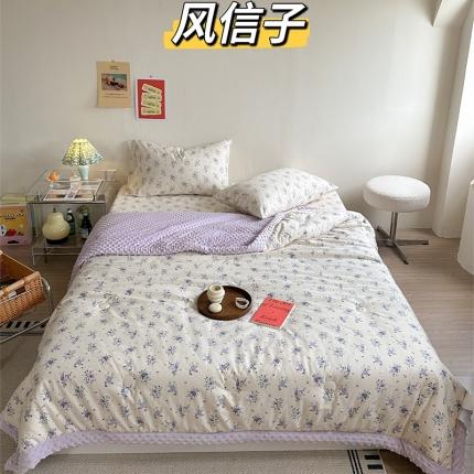 91家纺网 家纺一手货源 找家纺 （总）星期八 2023新款复古碎花全棉豆豆春秋被四件套