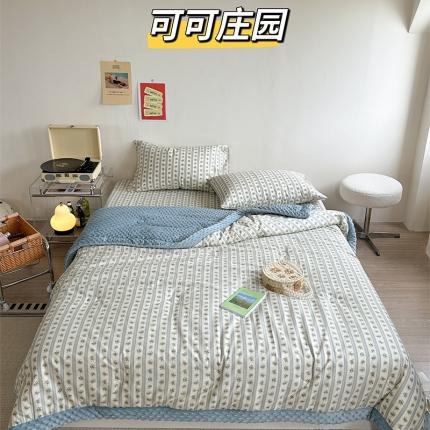 91家纺网 家纺一手货源 找家纺 （总）星期八 2023新款复古碎花全棉豆豆春秋被四件套