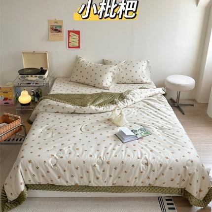 91家纺网 家纺一手货源 找家纺 星期八 2023新款复古碎花全棉豆豆春秋被四件套 小枇杷