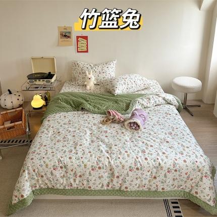 91家纺网 家纺一手货源 找家纺 （总）星期八 2023新款复古碎花全棉豆豆春秋被四件套