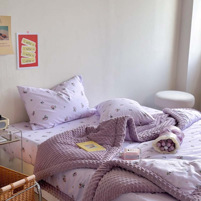 91家纺网 家纺一手货源 找家纺 （总）星期八 2023新款复古碎花全棉豆豆春秋被四件套