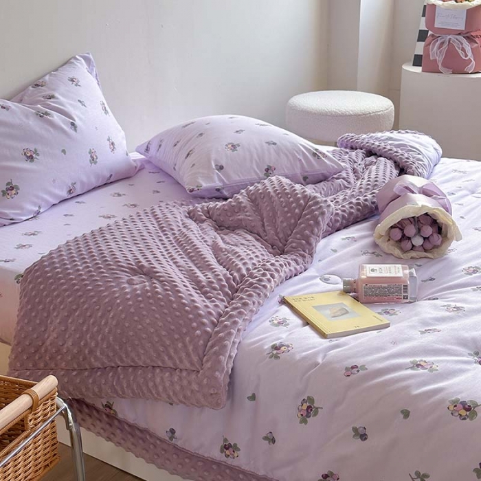 91家纺网 家纺一手货源 找家纺 （总）星期八 2023新款复古碎花全棉豆豆春秋被四件套