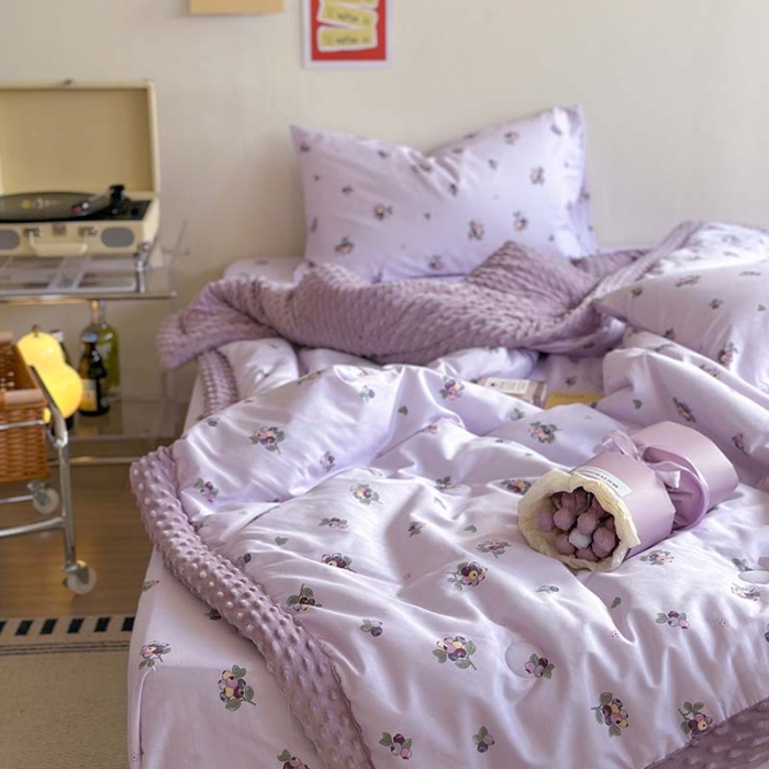 91家纺网 家纺一手货源 找家纺 （总）星期八 2023新款复古碎花全棉豆豆春秋被四件套