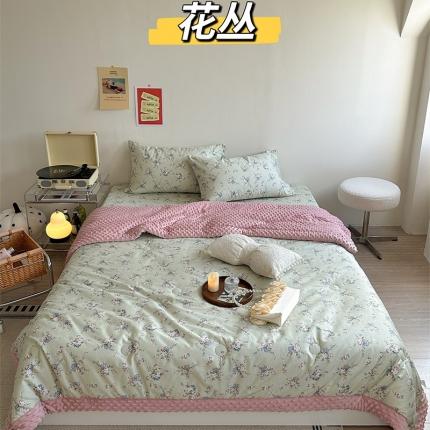 星期八 2023新款复古碎花全棉豆豆春秋被四件套 花丛