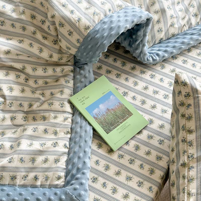91家纺网 家纺一手货源 找家纺 星期八 2023新款复古碎花全棉豆豆春秋被四件套 可可庄园