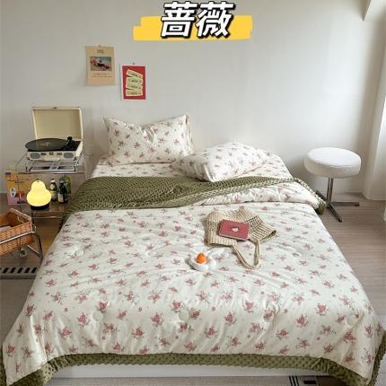 星期八 2023新款复古碎花全棉豆豆春秋被四件套 蔷薇