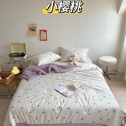 星期八 2023新款复古碎花全棉豆豆春秋被四件套 小樱桃